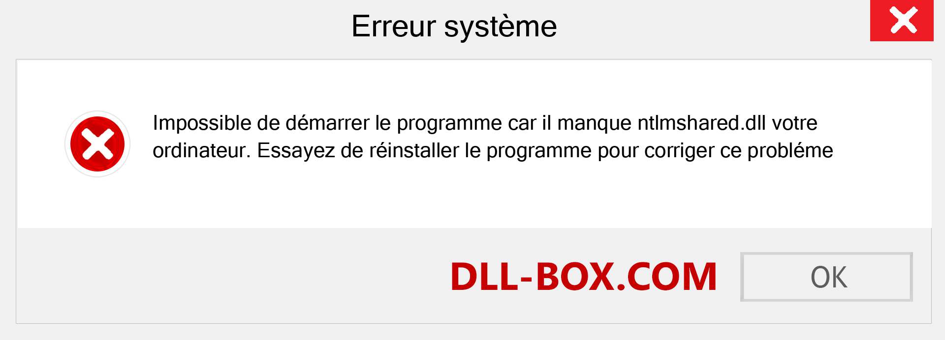 Le fichier ntlmshared.dll est manquant ?. Télécharger pour Windows 7, 8, 10 - Correction de l'erreur manquante ntlmshared dll sur Windows, photos, images